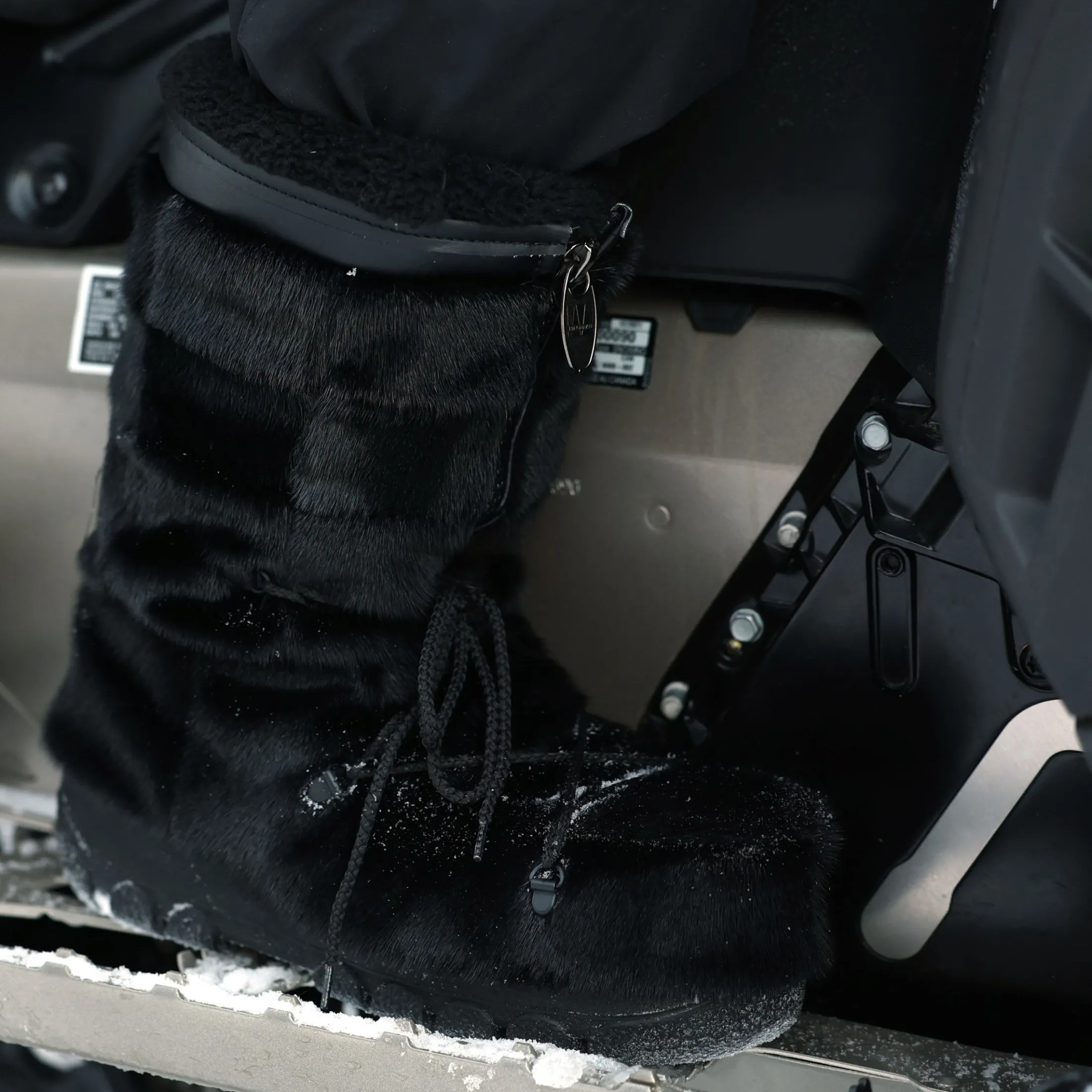 Checked style Seal fur boots - Men’s