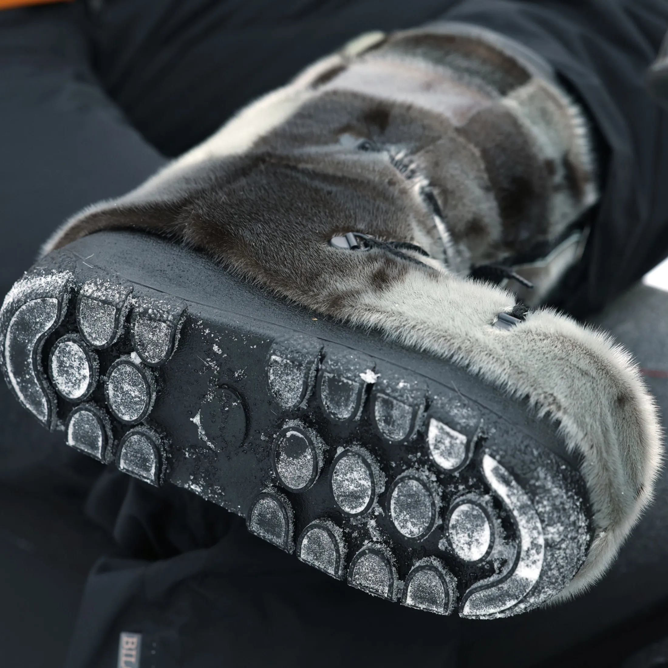 checked style Seal fur boots - Men's