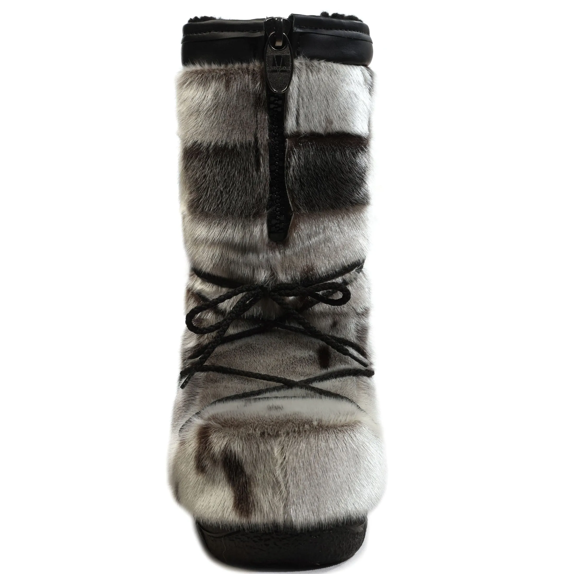 Checked style Seal fur boots - Women's