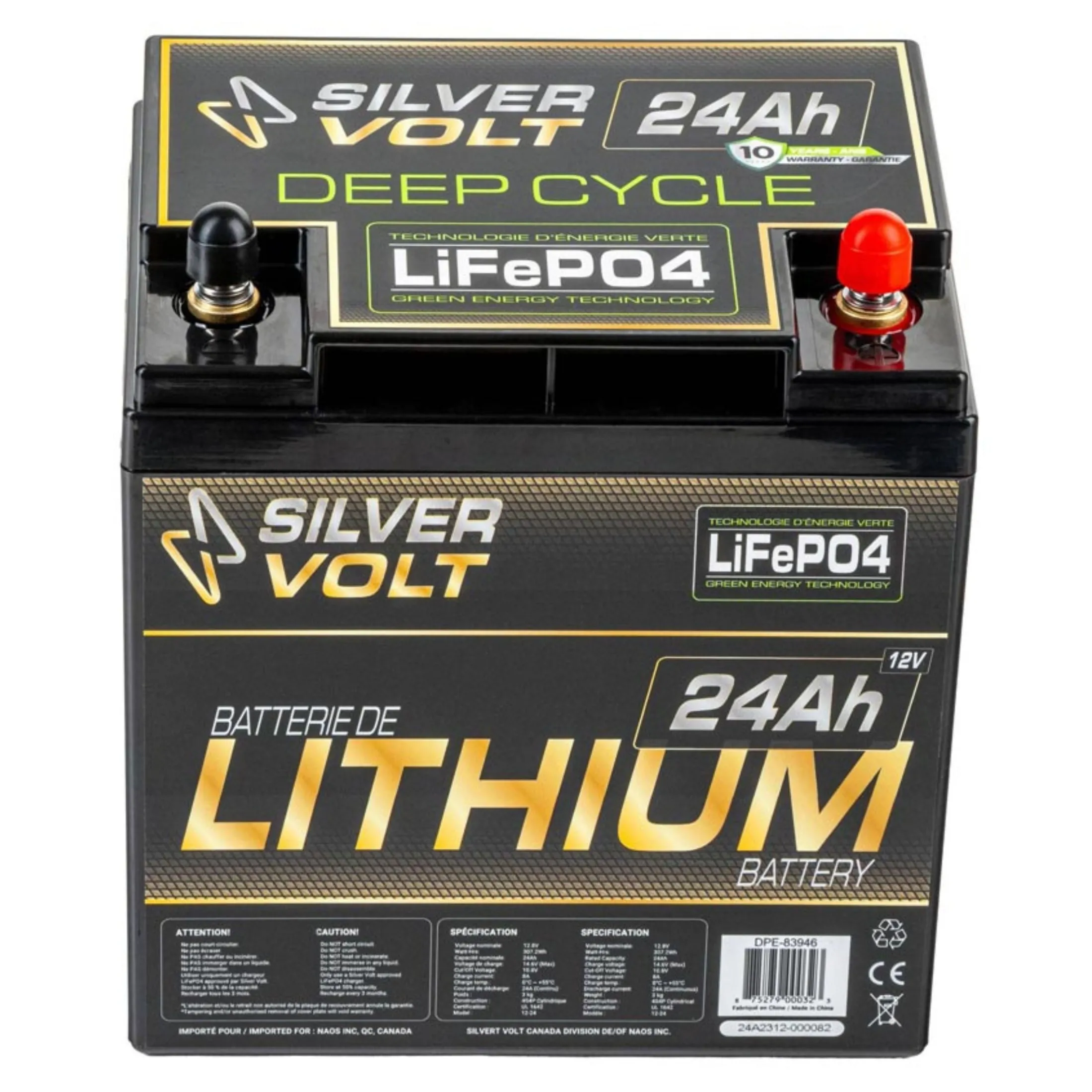 LiFePO4 Rechargeable Lithium battery - 12.8 V