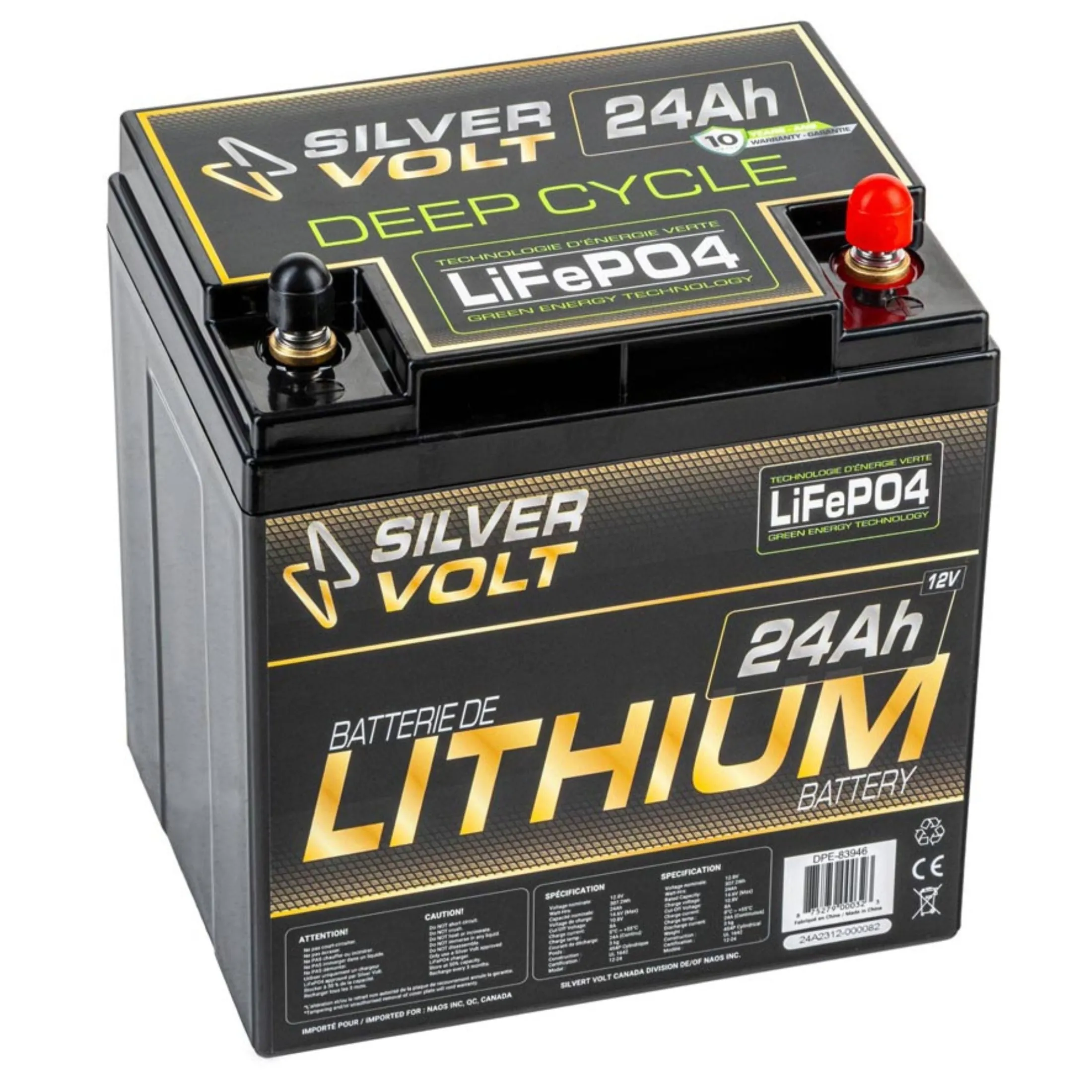 LiFePO4 Rechargeable Lithium battery - 12.8 V