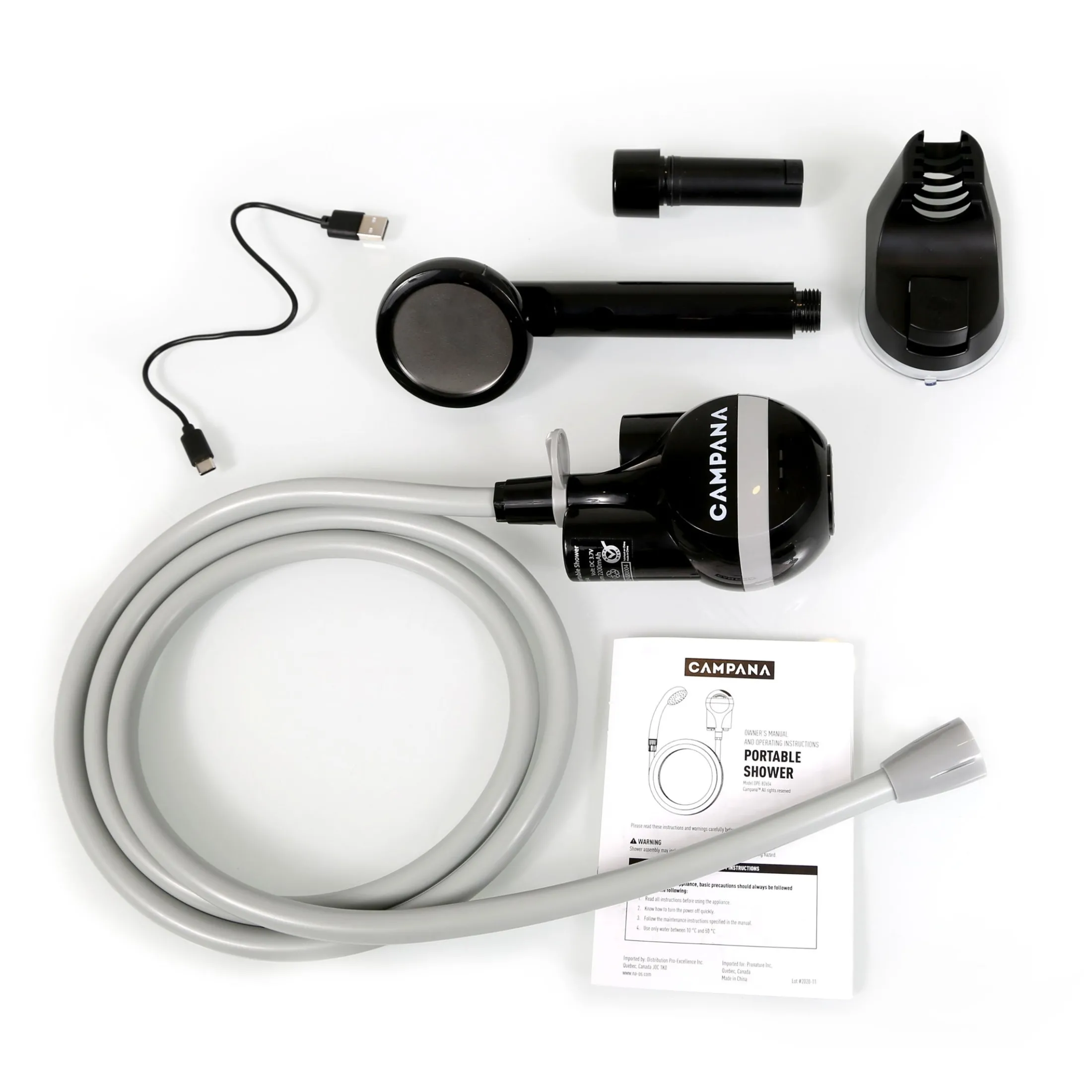 Rechargeable camp shower